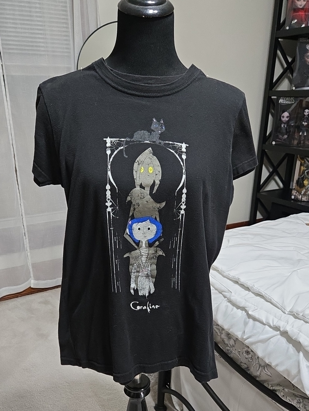 Black Coraline Graphic T-Shirt